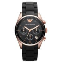 Emporio Armani Dames Tazio Rosegoud polyurethaan horloge AR5906 - thumbnail