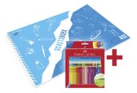 Faber Castell Kleurpotlood Grip - 48 stuks + gratis A3 Kangaro schetsboek - thumbnail