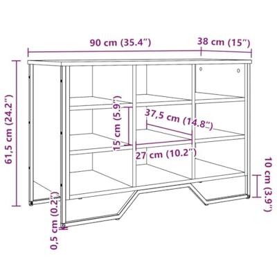 VidaXL Schoenenkast 90x38x61,5 cm bewerkt hout zwart VidaXL Schoenenkast 90x38x61,5 cm bewerkt hout zwart
