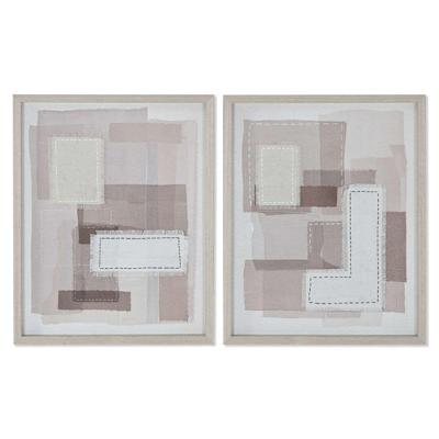 Canvas Home ESPRIT Beige Grijs Abstract Modern 40 x 2,5 x 50 cm (2 Stuks)
