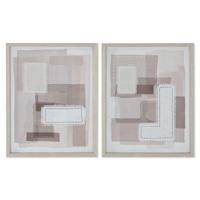 Canvas Home ESPRIT Beige Grijs Abstract Modern 40 x 2,5 x 50 cm (2 Stuks) - thumbnail