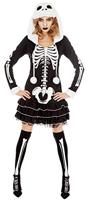 Skelet Kostuum Met Capuchon Dames - thumbnail