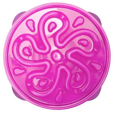 VOERBAK SLO-BOWL FEEDER BLOEM PAARS 29X29X6 CM