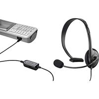 Renkforce On Ear headset Kabel Mono Zwart Volumeregeling, Microfoon uitschakelbaar (mute) Telefoon - thumbnail