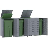 Containerberging voor 4 containers 276x79x117 cm staal grijs - thumbnail