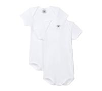 Set van 2 rompertjes met US-opening en korte mouwen in biokatoen PETIT BATEAU wit - thumbnail