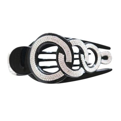 Strass Hair clip haar krabben klem accessoires grote styling tools haaraccessoires vrouwen haarspeld (zwart)