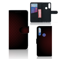Alcatel 1S 2020 Telefoon Hoesje Geruit Rood - thumbnail