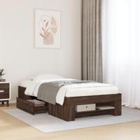 Bedframe zonder matras bewerkt hout bruin eikenkleur 90x200 cm - thumbnail