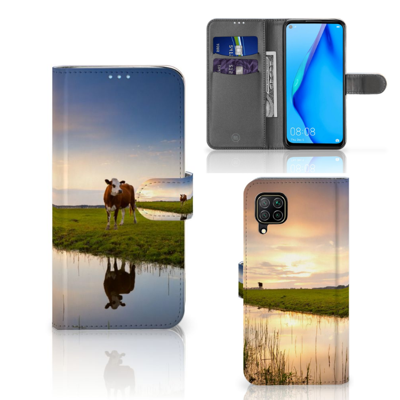 Huawei P40 Lite | Telefoonhoesje | Met pasjeshouder | Koe Huawei P40 Lite | Telefoonhoesje | Met pasjeshouder | Koe