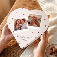 Hart chocolade doos met Milka pralines personaliseren - thumbnail