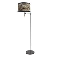 Steinhauer LeeslampStang zwart met bamboe kap - 3717ZW - thumbnail