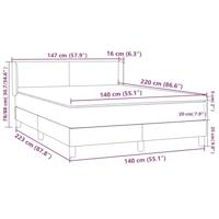 Boxspring met matras fluweel donkergrijs 140x220 cm - thumbnail