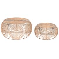 Set van 2 tafels DKD Home Decor 80 x 80 x 40 cm Lichtbruin - thumbnail