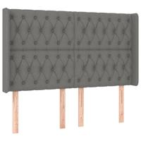 Hoofdbord LED 147x16x118/128 cm stof donkergrijs - thumbnail