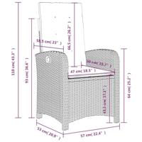 4-delige Tuinset met kussens poly rattan beige - thumbnail