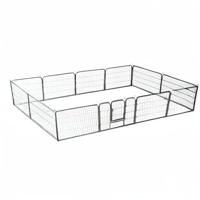 VidaXL Hondenren met 12 panelen 80x60 cm staal zwart - thumbnail