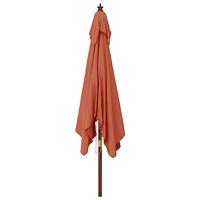 Parasol met houten paal 300x300x273 cm terracottakleurig - thumbnail