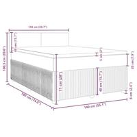 Boxspring met matras stof blauw 140x190 cm - thumbnail
