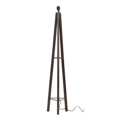 MUST Living Vloerlamp 'Porto Cristo' Teakhout, kleur Zwart (excl. kap)