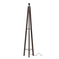 MUST Living Vloerlamp 'Porto Cristo' Teakhout, kleur Zwart (excl. kap) - thumbnail