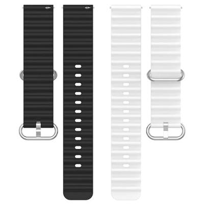 Ocean Style bandje - Wit / zwart - Garmin Vivoactive 6 / Vivoactive 5 / Vivoactive 3