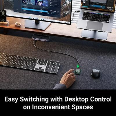 UGREEN USB Switch 2PC met 1xUSB C Poort en 3xUSB A Poorten, 2 in 4 uit USB 3.0 switcher aluminium behuizing met desktopcontroller 2 USB A auf A Kabeln
