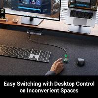 UGREEN USB Switch 2PC met 1xUSB C Poort en 3xUSB A Poorten, 2 in 4 uit USB 3.0 switcher aluminium behuizing met desktopcontroller 2 USB A auf A Kabeln - thumbnail