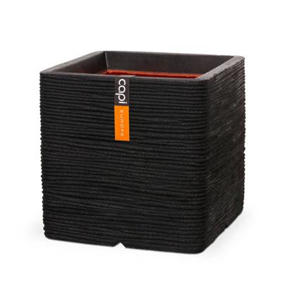 Capi plantenbak nature rib vierkant 50x50 cm zwart