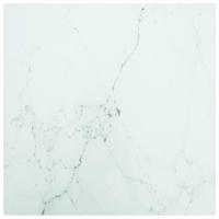 Tafelblad 30x30 cm 6 mm gehard glas met marmeren design wit - thumbnail