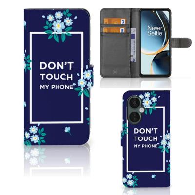 OnePlus Nord CE 3 Lite Portemonnee Hoesje Flowers Blue DTMP OnePlus Nord CE 3 Lite Portemonnee Hoesje Flowers Blue DTMP