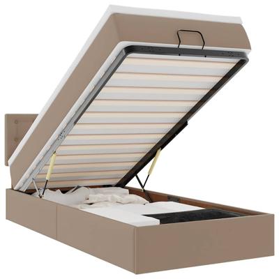 Ottoman bed met matrassen en LED's 80x200 cm kunstleer