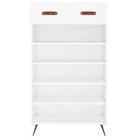 Schoenenkast 60x35x105 cm bewerkt hout wit - thumbnail