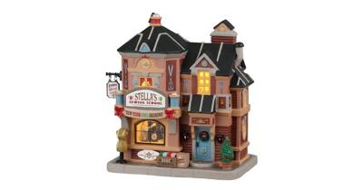 Lemax stella's sewing school verlicht kersthuisje Harvest Crossing 2020