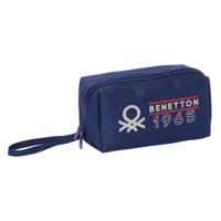 Schoolpennenzak Benetton Varsity Grijs Marineblauw 22 x 10 x 10 cm - thumbnail