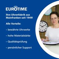 EUROTIME 59530-07 Wandklok Zendergestuurd 35 cm Zilver Slepend uurwerk (geluidsloos) - thumbnail