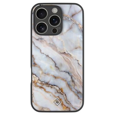 iPhone 16 Pro glazen hardcase - Marble dream iPhone 16 Pro glazen hardcase - Marble dream