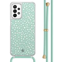 Samsung Galaxy A23 hoesje met koord - Mint dots - thumbnail