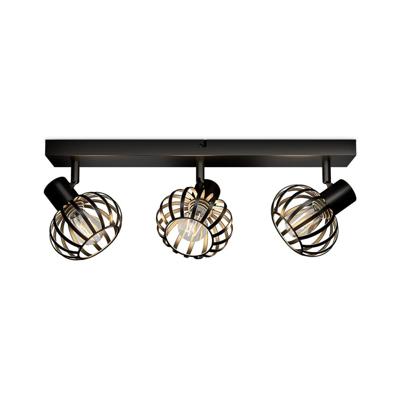 Petal - LED Plafondlamp - 3 spots - E14 Fitting - Kantelbaar & Draaibaar - Zwart