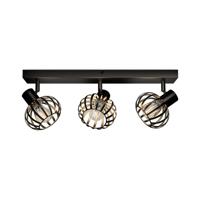 Petal - LED Plafondlamp - 3 spots - E14 Fitting - Kantelbaar & Draaibaar - Zwart - thumbnail