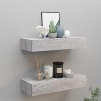 VidaXL Wandschappen 2 st met lade 60x23,5x10 cm mdf betongrijs - thumbnail