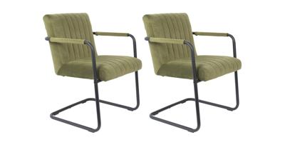 Dutchbone Stitched armstoel velvet olive Dutchbone Stitched armstoel velvet olive