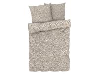 LIVARNO home Satijnen dekbedovertrek 200 x 200 cm (patroon bruin/wit) - thumbnail