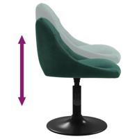Eetkamerstoelen draaibaar 6 st fluweel donkergroen - thumbnail