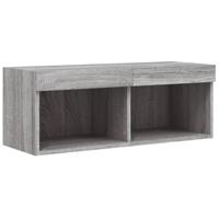 Tv-meubel met LED-verlichting 80x30x30 cm grijs sonoma eiken - thumbnail