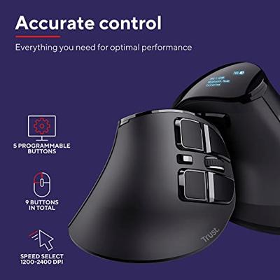 Trust Voxx Draadloze Ergonomische Muis Zwart - thumbnail