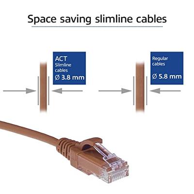 ACT DC9207 LSZH U/UTP CAT6 Datacenter Slimline Patchkabel Snagless | RJ45 connectoren | Bruin | 7 meter