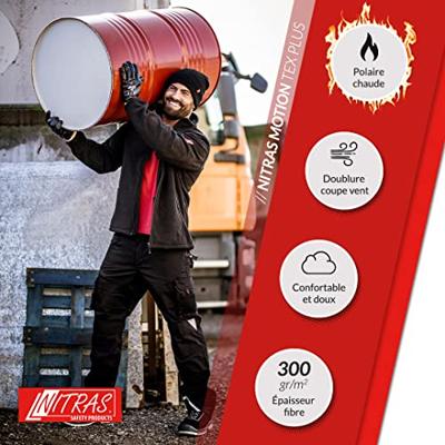 NITRAS SAFETY Nitras fleecejas "7044 motion tex plus" fleece jacket gr. xl blac nitras motion tex plus