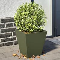VidaXL Plantenbakken 2 st 30x30x30 cm staal olijfgroen - thumbnail