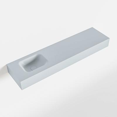 MONDIAZ LEX Clay vrijhangende solid surface wastafel 120cm. Positie wasbak links MONDIAZ LEX Clay vrijhangende solid surface wastafel 120cm. Positie wasbak links